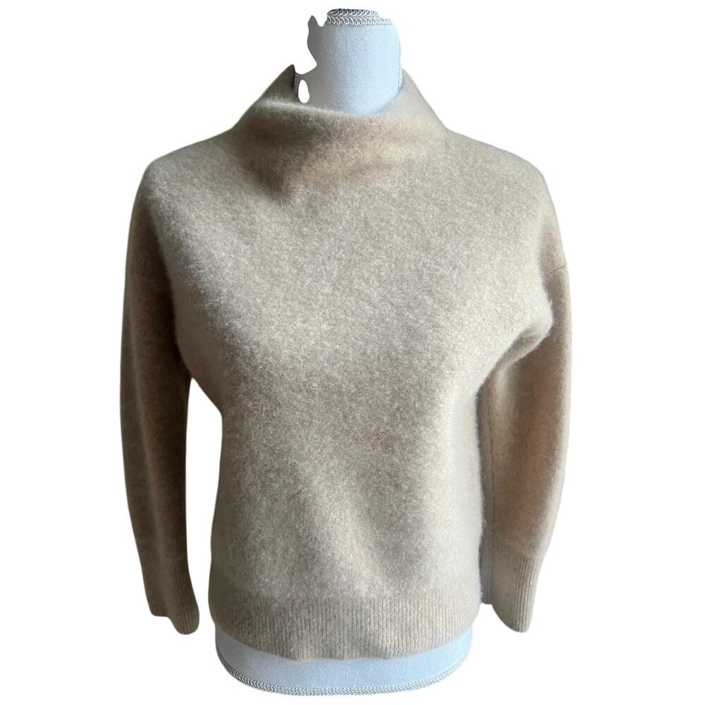 Vince Donegal funnel neck tan cashmere sweater size S